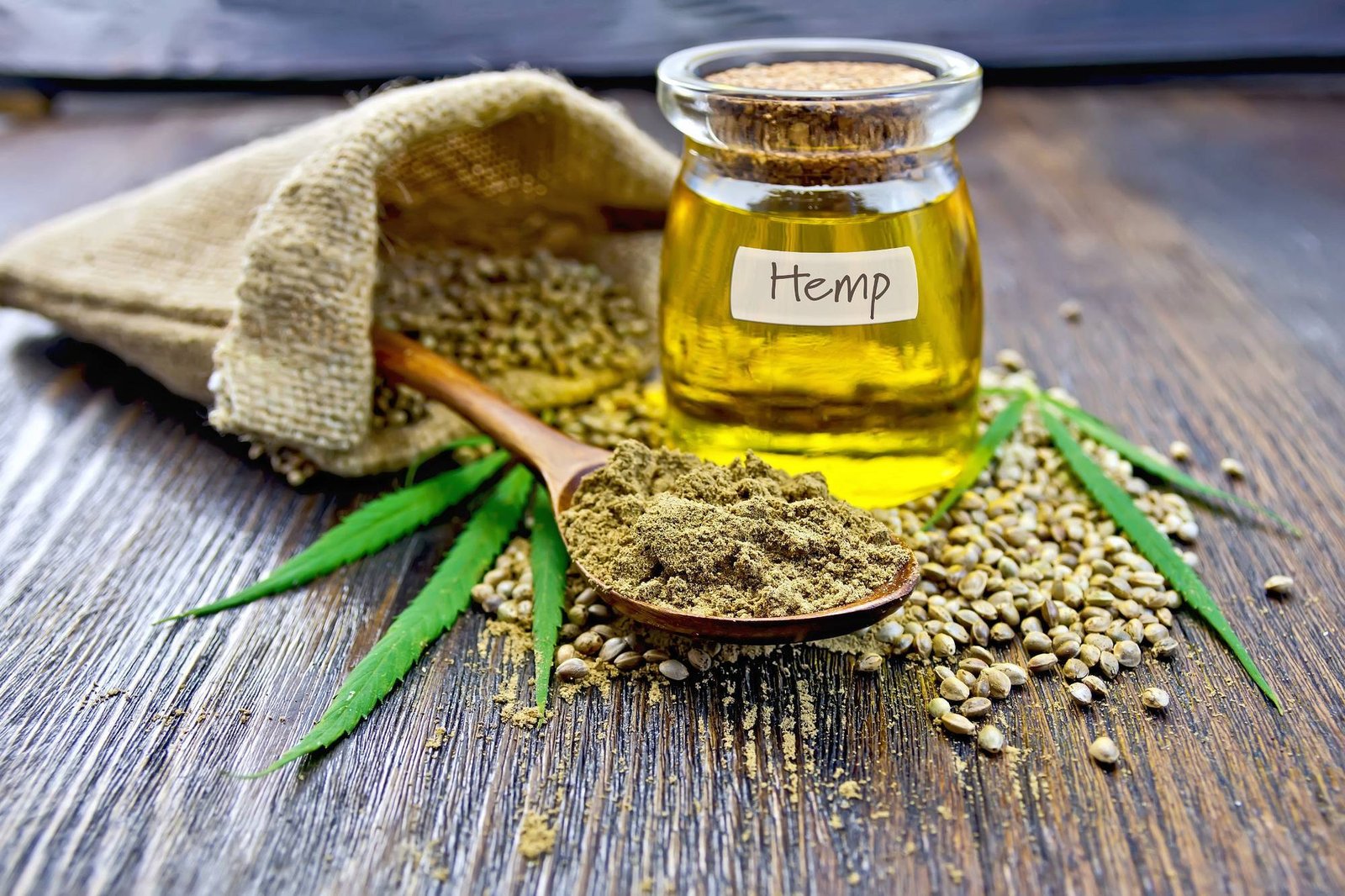 hemp-oil-powder-grain-table-47213488